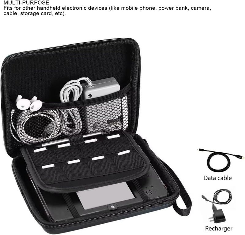 Pomya Protective Hard Shell Travel Carrying Case for 2DS with 8 Game Card Holders, Shockproof Dust Proof, Lightweight Design for Everyday Guard and Travel (Black) - Image 5